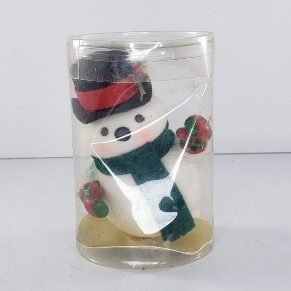 Gibson Greeting Cards Inc Collector's Tree Trims Snowman Flocked Figurine *Flaw* - Picture 1 of 6